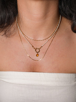 Camelback Brown Tourmaline Oval Cabochon Charm in Yellow 14k Gold