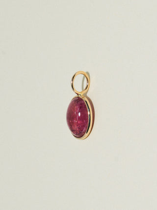 I didn't forget Pink Tourmaline Oval Cabochon Charm in Yellow 14k Gold