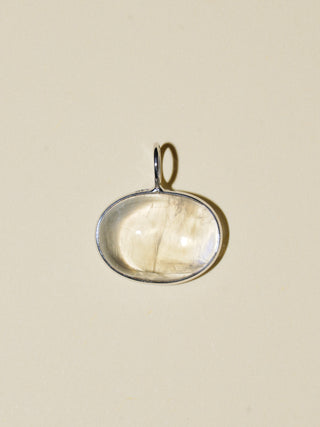 Future Ball Moonstone East to West Oval Cabochon Charm in White 14k Gold
