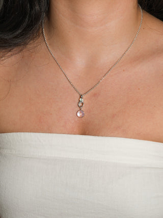 Moon's Reflection Moonstone Oval Cabochon Charm in White 14k Gold