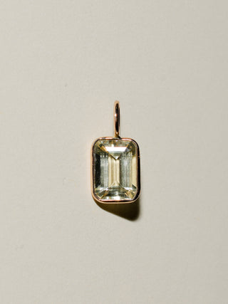 Butter Heliodor Emerald Cut Charm in 14k Yellow Gold