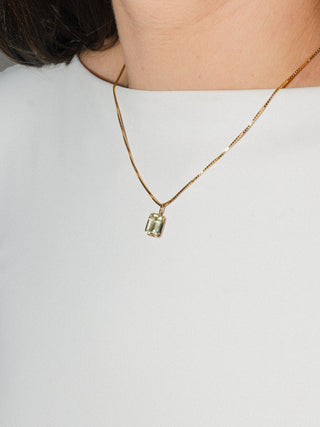 Butter Heliodor Emerald Cut Charm in 14k Yellow Gold