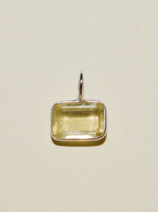 Gift Wrap Heliodor East West Emerald Cut Charm in Sterling Silver