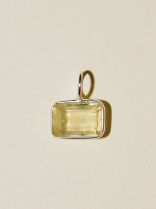 Gift Wrap Heliodor East West Emerald Cut Charm in Sterling Silver