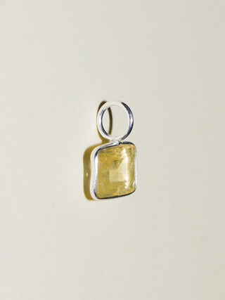 Gift Wrap Heliodor East West Emerald Cut Charm in Sterling Silver