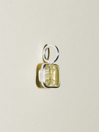 Ice Pop Heliodor East West Emerald Cut Charm in Sterling Silver
