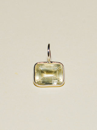 Ice Pop Heliodor East West Emerald Cut Charm in Sterling Silver