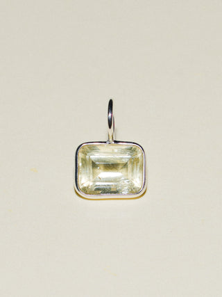 Ice Pop Heliodor East West Emerald Cut Charm in Sterling Silver