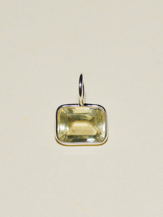 Ice Pop Heliodor East West Emerald Cut Charm in Sterling Silver