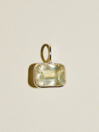 Ice Pop Heliodor East West Emerald Cut Charm in Sterling Silver