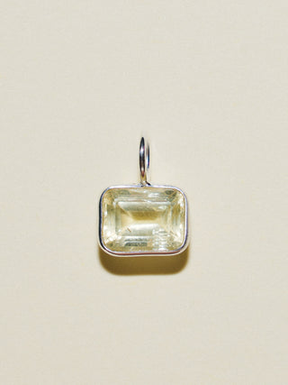 Ice Pop Heliodor East West Emerald Cut Charm in Sterling Silver