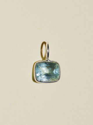 Atlantic Secret Aquamarine East West Cushion Cut Charm in Sterling Silver
