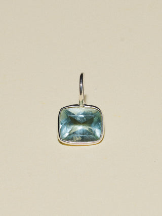 Atlantic Secret Aquamarine East West Cushion Cut Charm in Sterling Silver