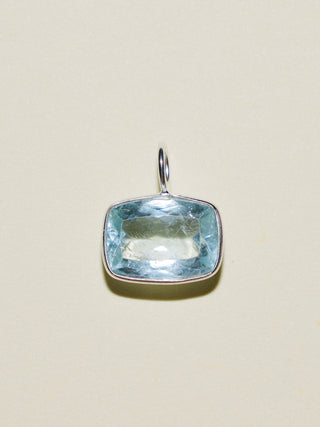 Beach Babe Aquamarine East West Can Cut Charm in Sterling Silver