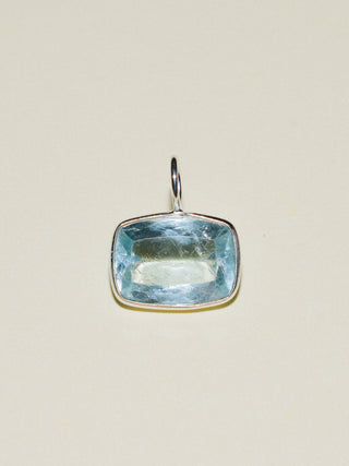 Beach Babe Aquamarine East West Can Cut Charm in Sterling Silver