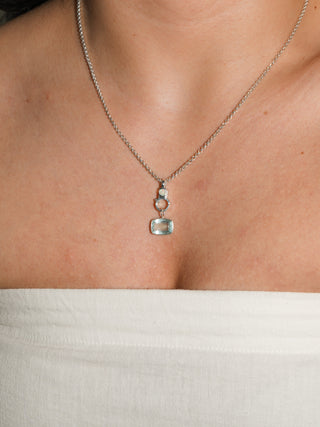 Beach Babe Aquamarine East West Can Cut Charm in Sterling Silver