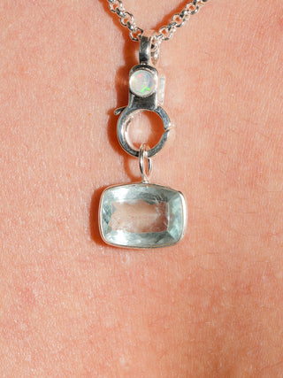 Beach Babe Aquamarine East West Can Cut Charm in Sterling Silver