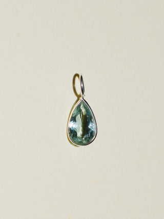 Poisedon's Lament Aquamarine Teardrop Cut Charm in Sterling Silver
