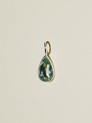 Poisedon's Lament Aquamarine Teardrop Cut Charm in Sterling Silver