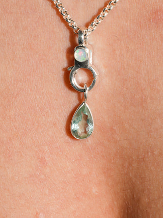 Poisedon's Lament Aquamarine Teardrop Cut Charm in Sterling Silver