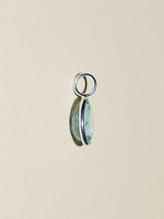Mineral Water Aquamarine Oval Cut Charm in Sterling Silver