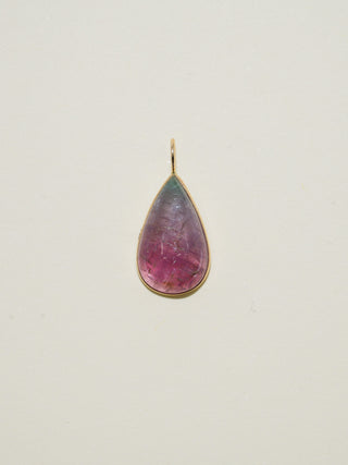 Said So Multi-Tourmaline Teardrop Cabochon Charm in Yellow 14k Gold