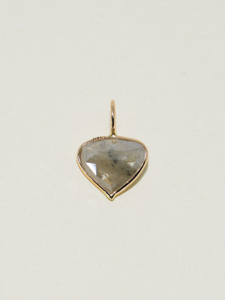 Cashmere Gray Diamond Inverted Pear Cut Charm in Yellow 14k Gold