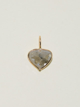 Cashmere Gray Diamond Inverted Pear Cut Charm in Yellow 14k Gold