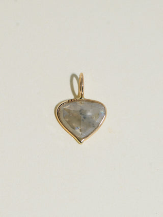Cashmere Gray Diamond Inverted Pear Cut Charm in Yellow 14k Gold