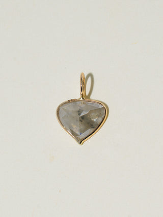 Cashmere Gray Diamond Inverted Pear Cut Charm in Yellow 14k Gold