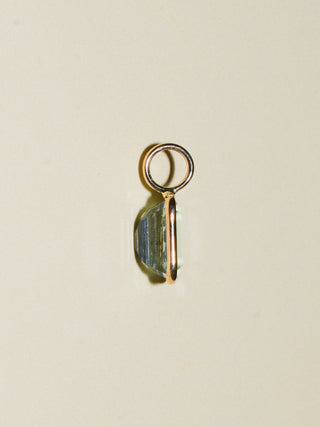 Seamist Aquamarine Emerald Cut Charm in Yellow 14k Gold