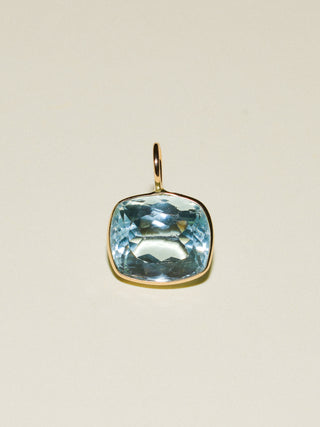 Captain's Daughter Aquamarine East West Cushion Cut Charm in Yellow 14k Gold