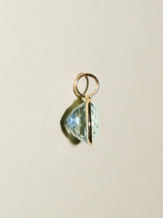 Captain's Daughter Aquamarine East West Cushion Cut Charm in Yellow 14k Gold