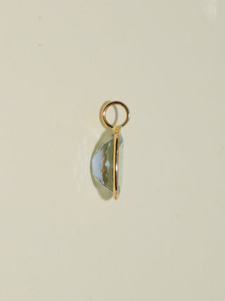 Sprinkly Aquamarine Cushion Cut Charm in Yellow 14k Gold
