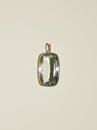 Lagoon at Noon Aquamarine Can Cut Charm in Yellow 14k Gold