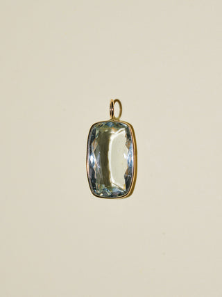 Lagoon at Noon Aquamarine Can Cut Charm in Yellow 14k Gold