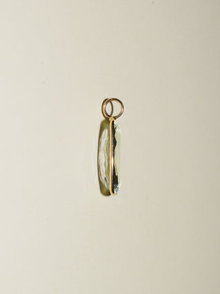 Lagoon at Noon Aquamarine Can Cut Charm in Yellow 14k Gold