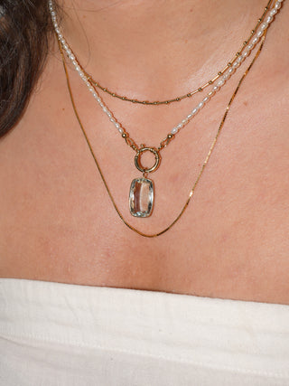 Lagoon at Noon Aquamarine Can Cut Charm in Yellow 14k Gold