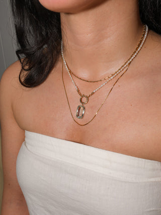 Lagoon at Noon Aquamarine Can Cut Charm in Yellow 14k Gold