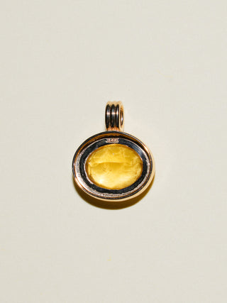 Mango Heliodor Triple East West Oval Cut Charm in Yellow 14k Gold