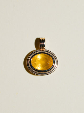 Mango Heliodor Triple East West Oval Cut Charm in Yellow 14k Gold