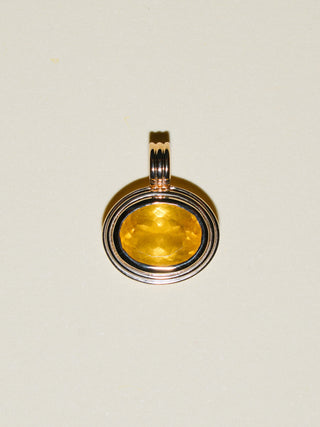 Mango Heliodor Triple East West Oval Cut Charm in Yellow 14k Gold