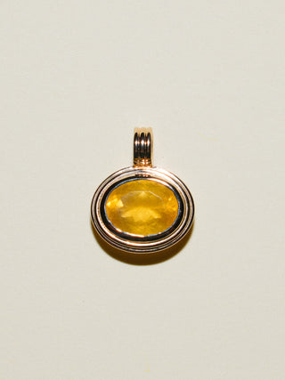 Mango Heliodor Triple East West Oval Cut Charm in Yellow 14k Gold