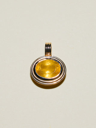 Mango Heliodor Triple East West Oval Cut Charm in Yellow 14k Gold