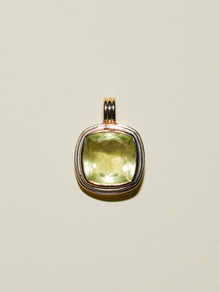 Fields Forever Heliodor Triple Cushion Cut Charm in Yellow 14k Gold