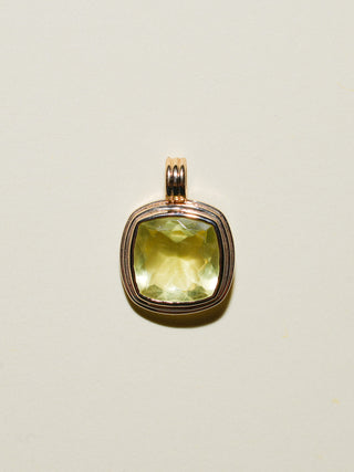 Fields Forever Heliodor Triple Cushion Cut Charm in Yellow 14k Gold