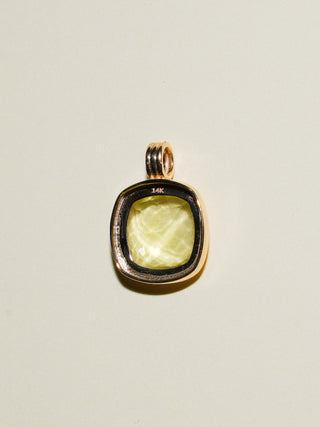 Fields Forever Heliodor Triple Cushion Cut Charm in Yellow 14k Gold