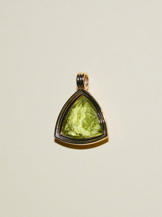 Sprouting Heliodor Triple Trillion Cut Charm in Yellow 14k Gold