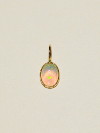 Happy Days Opal Oval Cabochon Charm in Yellow 14k Gold