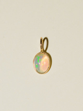 Happy Days Opal Oval Cabochon Charm in Yellow 14k Gold